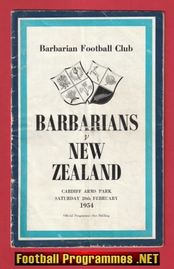 Barbarians Rugby v New Zealand 1954 – Cardiff Arms Park