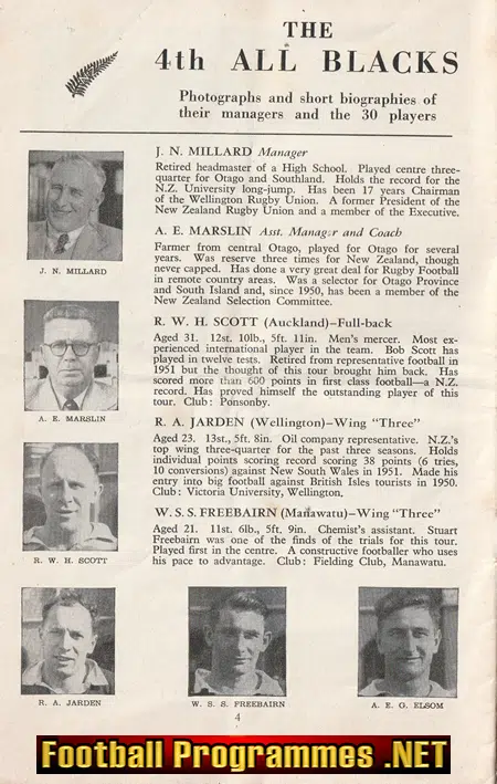 Barbarians Rugby v New Zealand 1954 - Cardiff Arms Park