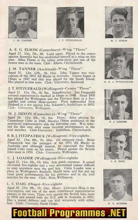 Barbarians Rugby v New Zealand 1954 - Cardiff Arms Park