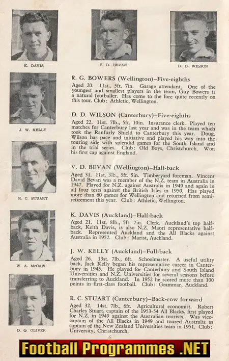 Barbarians Rugby v New Zealand 1954 - Cardiff Arms Park
