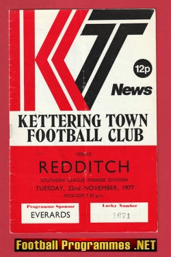 Kettering Town v Redditch United 1977