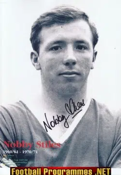 Manchester United Nobby Stiles Autograph Signed Man Utd