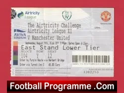 Airtricity League v Manchester United 2010 – Irish Match Ticket