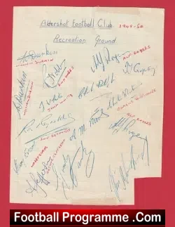 Aldershot Football Club Multi Autographed Signed 1940s + 1950s - football programme