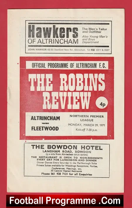 Altrincham v Fleetwood Town 1971 – Northern Premier League
