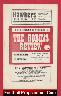 Altrincham v Fleetwood Town 1971 – Northern Premier League