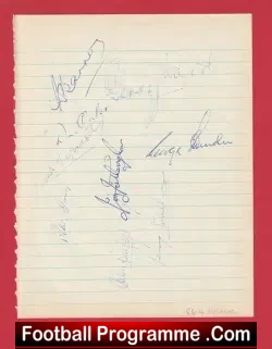 Arsenal Football Club Multi Autographed Signed Sheet 1953 54 - football programme