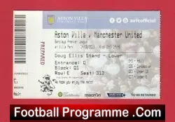 Aston Villa v Manchester United 2015 – Match Ticket