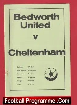 Bedworth United v Cheltenham Town 1977 – Southern League