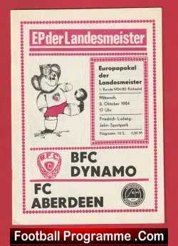BFC Dynamo v Aberdeen 1984 – European Cup Alex Ferguson Germany