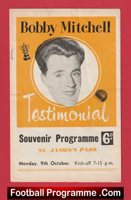 Bobby Mitchell Football Testimonial Game Newcastle United 1961