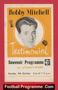 Bobby Mitchell Football Testimonial Game Newcastle United 1961