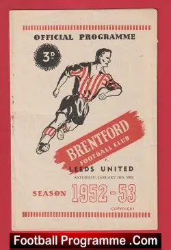 Brentford v Leeds United 1953 - 1950's - football programme