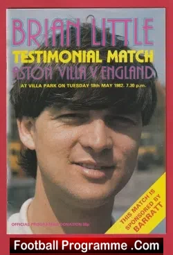 Brian Little Testimonial Benefit Match Aston Villa 1982