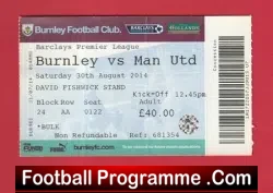 Burnley v Manchester United 2014 – Football Match Ticket