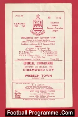 Chelmsford City v Wisbech Town 1962