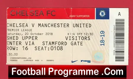 Chelsea v Manchester United 2018 – Match Ticket
