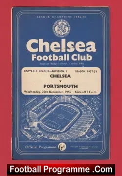 Chelsea v Portsmouth 1957 - football programme