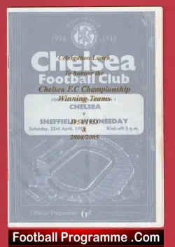 Chelsea v Sheffield Wednesday 1955 - Special - SIGNED - football programme