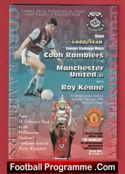 Cobh Ramblers v Manchester United 2004 - Ireland - Roy Keane - football programme