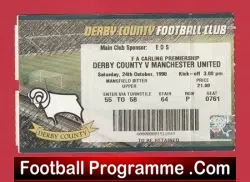 Derby County v Manchester United 1998 – Treble Season Ticket