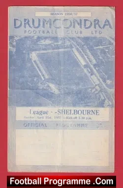 Drumcondra v Shelbourne 1957 - Ireland - football programme