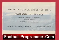 England v France 1958 - Amateur International at Leeds United - football programme