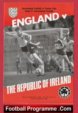 England v Ireland 1985 – Under 21 – U21 Fratton Park Portsmouth