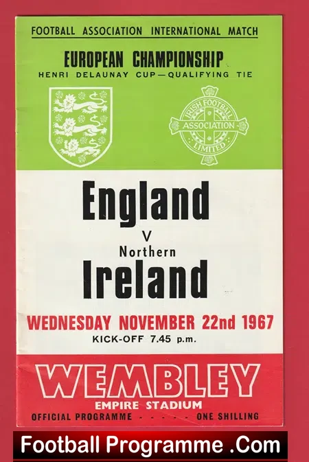 England v Northern Ireland 1967 – George Best + Bobby Charlton