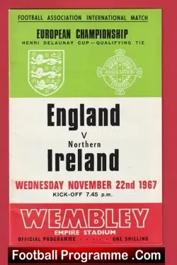 England v Northern Ireland 1967 – George Best + Bobby Charlton