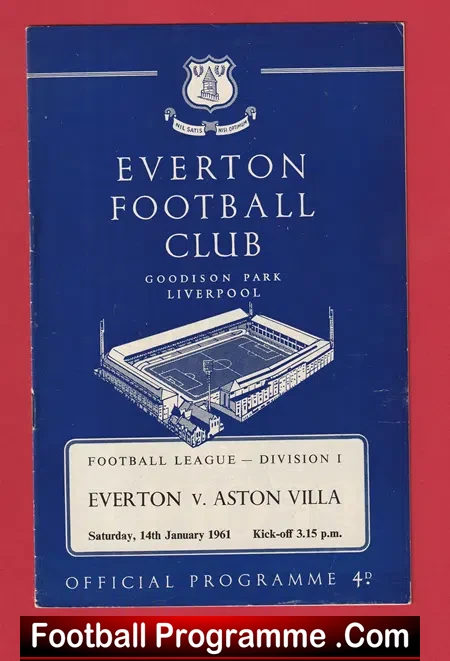 Everton v Aston Villa 1961 – 1960s Programmes
