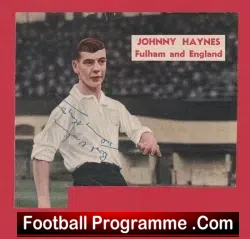 Fulham Johnny Haynes Autographed Signed Picture 1950s - football memorabilia