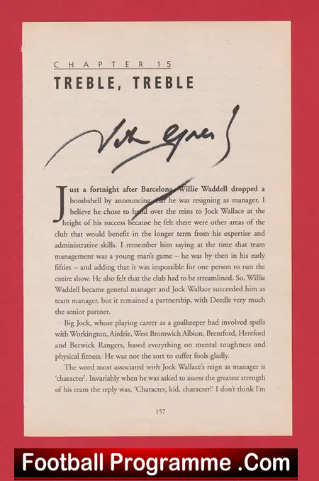 Glasgow Rangers John Greig Autograph Signed Book Page - 1