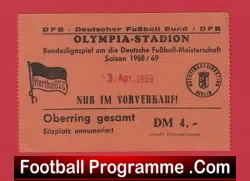 Hertha Berlin v Eintracht Braunschweig 1969 – Germany Ticket