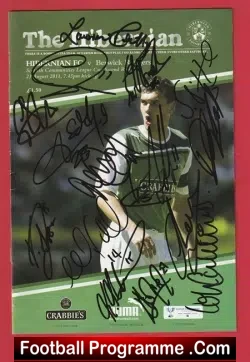 Hibernian Hibs v Berwick Rangers 2011 - Signed Multi Autographed - football programme