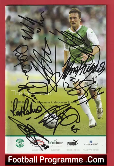 Hibernian Hibs v Inverness Caledonian Thistle 2010 Multi Signed