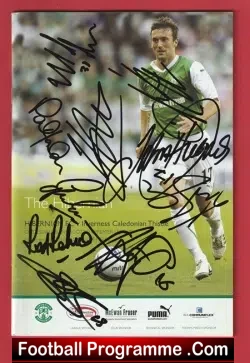 Hibernian Hibs v Inverness Caledonian Thistle 2010 Multi Signed - football programme