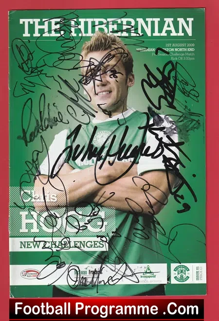 Hibernian Hibs v Preston 2009 - Signed Multi Autographed