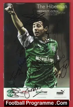 Hibernian Hibs v St Mirren 2011 - Signed Multi Autographed - football programme