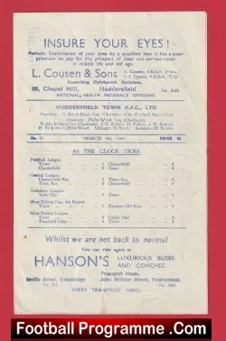 Huddersfield Town v Barnsley 1945 – 1940s