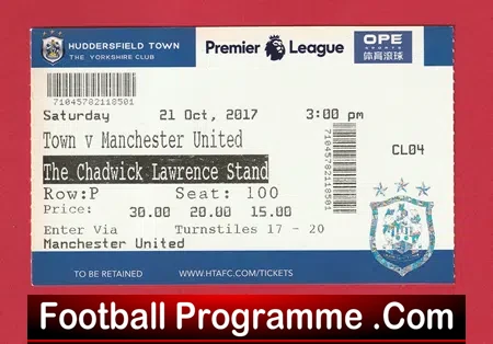 Hull City v Manchester United 2017 – Football Match Ticket
