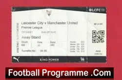Leicester City v Manchester United 2017 – Match Ticket