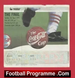 Liverpool v Bolton Wanderers 1995 – League Cup Final Ticket
