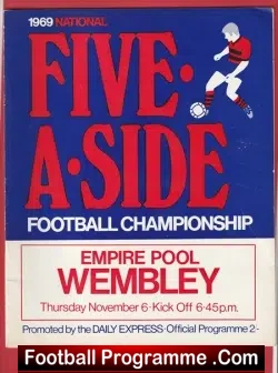 London Five A Side Football Championship Wembley 1969 Man City - football programme