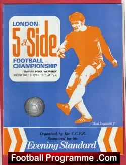 London Five A Side Football Championship Wembley 1970 West Ham - football programme