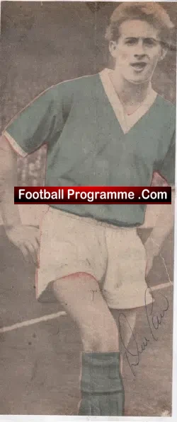 Manchester City Denis Law Autographed Signed Picture Early 1960s - football memorabilia