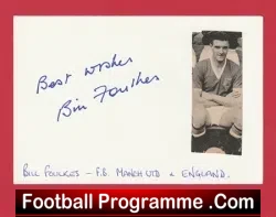 Manchester United Bill Foulkes Autograph Signed Man Utd 1950s - football programme