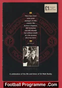 Manchester United Matt Busby Celebration Of Life Programme 1994 - football programme