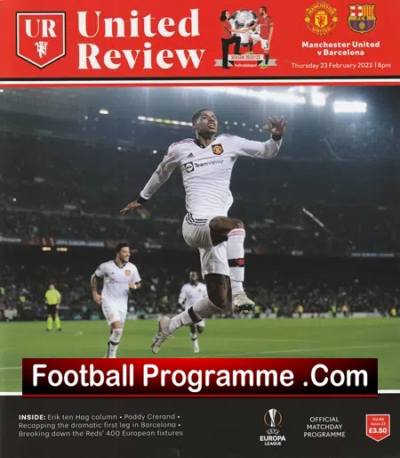 Manchester United v Barcelona 2023 - Man Utd Barca - football programme