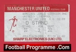 Manchester United v Liverpool 1989 – Football Ticket